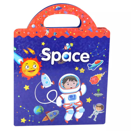 Edukacinių lipdukų rinkinys „Space Learning English Book“