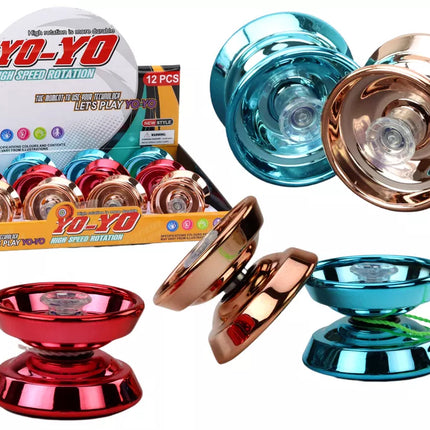 Aliumininis klasikinis jojo mėlynas, auksas, raudonas