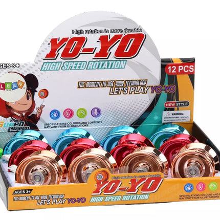 Aliumininis klasikinis jojo mėlynas, auksas, raudonas