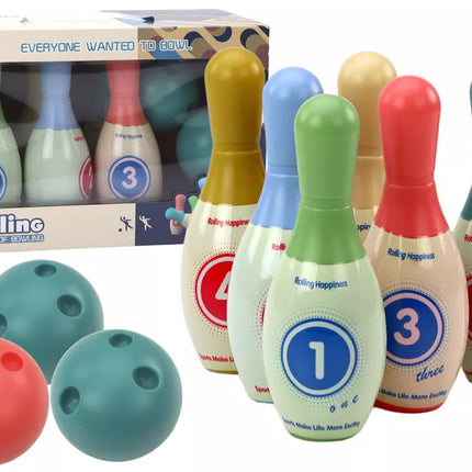 Arkadinio žaidimo 6 spalvingų boulingo kamuolių rinkinys