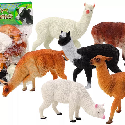 Alpakų lamos ūkio figūrėlių rinkinys 6 vnt. Mišinys