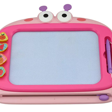 Magnetinė piešimo lenta, 4 spalvų, su aprašu, 4 antspaudai, rožinė