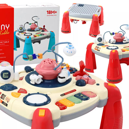 Interaktyvus edukacinis staliukas vaikams Panelinis pianinas Kosmosas Raudonas