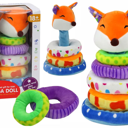 Pliušinė piramidės lapė, edukacinis talismanas, spalvinga, 27 cm