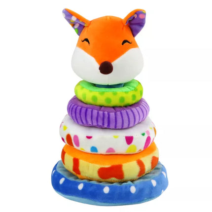 Pliušinė piramidės lapė, edukacinis talismanas, spalvinga, 27 cm