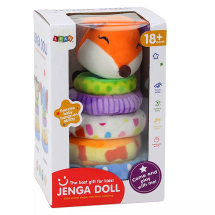 Pliušinė piramidės lapė, edukacinis talismanas, spalvinga, 27 cm