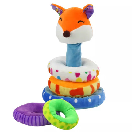 Pliušinė piramidės lapė, edukacinis talismanas, spalvinga, 27 cm