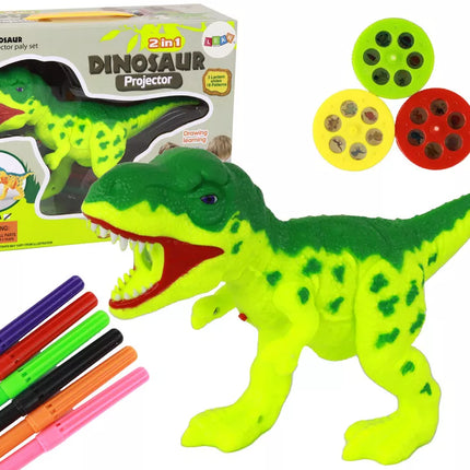 Dinozaurų projektorius su markeriais ir šablonais