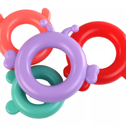 Piramide vienaragis dėlionė 8 apskritimai spalvinga 29 cm x 14 cm x 14 cm