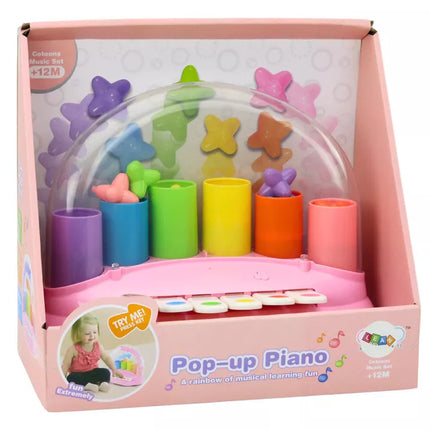 Interaktyvus pianinas su rožiniais iššokančiais žvaigždėmis