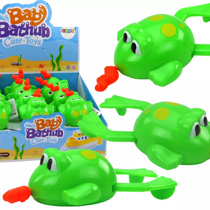 Vėjo prisukamas plaukiojantis žalias varliukas žaislas voniai