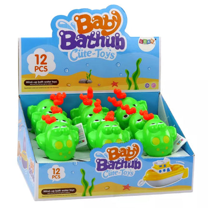 Vėjo prisukamas plaukiojantis žalias varliukas žaislas voniai