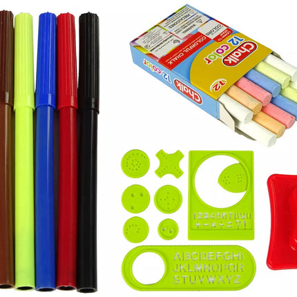 Sulankstomas 2 viename lagaminas-rašymo lenta – kreida ir žymeklis