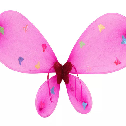 Fėjos kostiumas drugelio persirengimas tamsiai rožiniai sparnai kostiumas