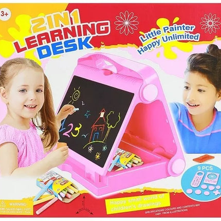 Sulankstoma 2 viename lenta - kreida ir markeriai