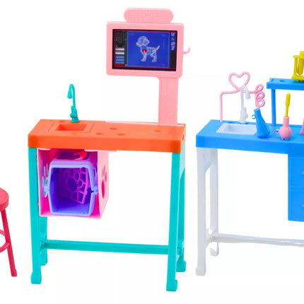 Lėlių rinkinys Veterinaras Grooming Office Baldų Priedai Augintiniai