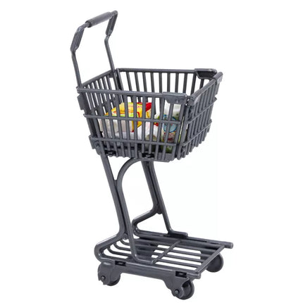 Lėlės rinkinys prekybos centre: lentynos, pirkinių vežimėlis, maisto produktai