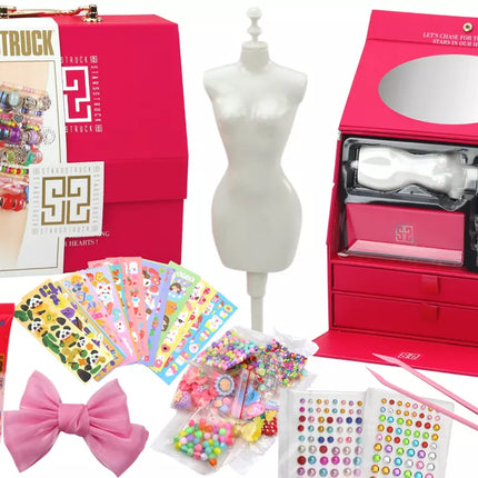 Kūrybinis grožio rinkinys dėkle skirtas kūriniams kurti. Priedai