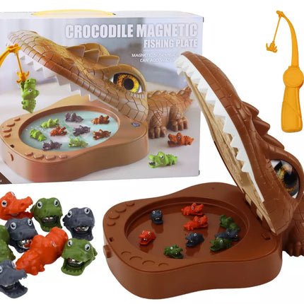 Žaidimas „Krokodilų žvejyba“ magnetinis rudas krokodilas