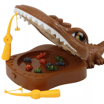 Žaidimas „Krokodilų žvejyba“ magnetinis rudas krokodilas