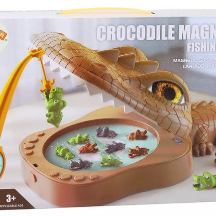 Žaidimas „Krokodilų žvejyba“ magnetinis rudas krokodilas