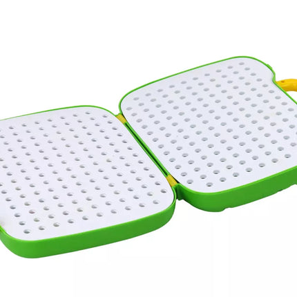 Lagaminas-stalas "Pasidaryk pats" rinkinys, dėlionės kaladėlės, dinozauras, atsuktuvas, 249 detalės.