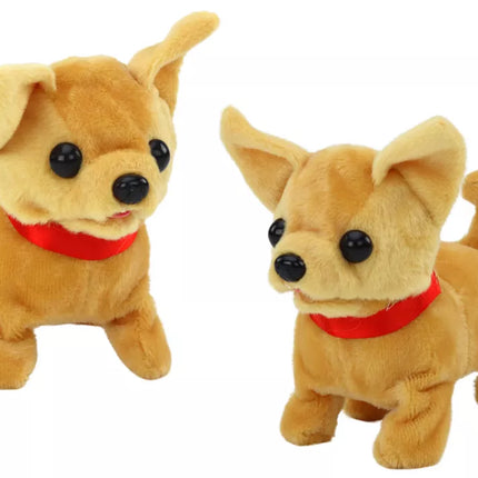 Interaktyvus pliušinis šuo, smėlio spalvos