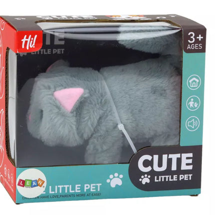 Interaktyvus pliušinis kačiukas, vaikšto ir miauksi, pilkas