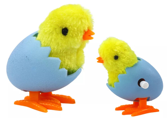 Šokinėjantis viščiukas kiaušinio lukšte užvedamas pliušinis žaislas geltonas