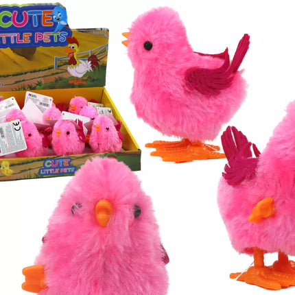 Šokantis viščiukas, užsukamas žaisliukas, rožinis