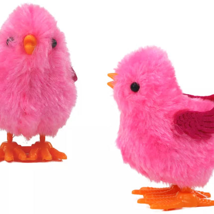 Šokantis viščiukas, užsukamas žaisliukas, rožinis