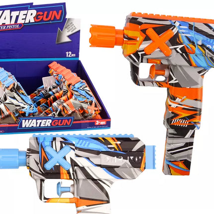 Mažas grafiti vandens šautuvas, mėlynas ir oranžinis