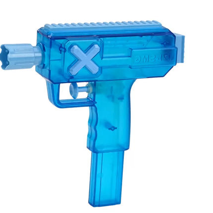 Mažas vandens pistoletas, permatomas mėlynas ir rožinis