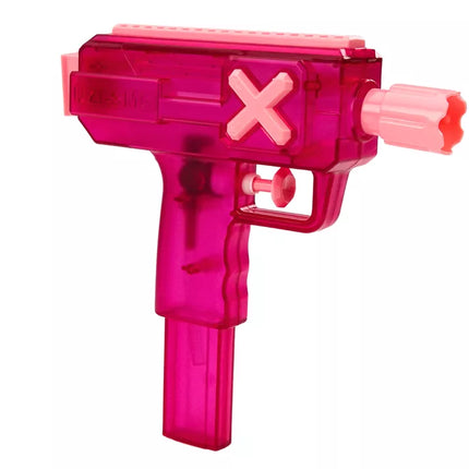 Mažas vandens pistoletas, permatomas mėlynas ir rožinis