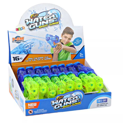 Mini vandens pistoletas Handy, žalias, mėlynas, veikimo nuotolis 7-8 m