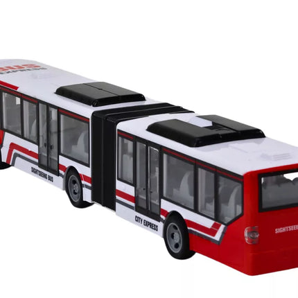 Nuotoliniu būdu valdomas RC miesto autobusas, raudonos ir baltos spalvos