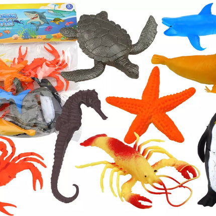 10 povandeninių jūrų gyvūnų figūrėlių rinkinys