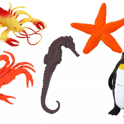 10 povandeninių jūrų gyvūnų figūrėlių rinkinys