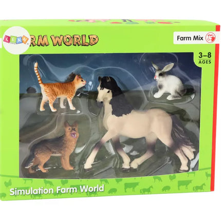 Gyvūnų figūrėlių rinkinys arklys šuo triušis katė 4 vienetai