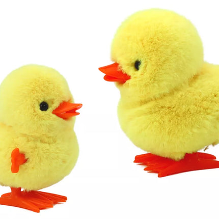 Šokantis viščiukas užsukamas pliušinis žaislas dekoracija geltonas