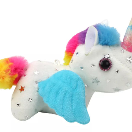 Vienaragis pliušinis žaislas-arkliukas, baltas