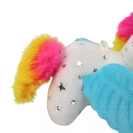 Vienaragis pliušinis žaislas-arkliukas, baltas