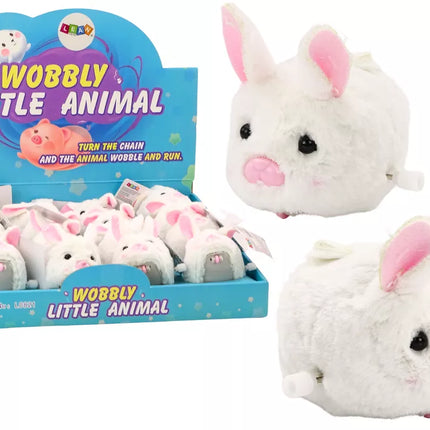 Baltas prisukamas zuikutis, žaislinė dekoracija