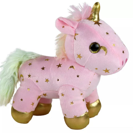 Vienaragio pliušinis miegantis gyvūnas Lopšinė rožinis su žvaigždžių rinkiniu