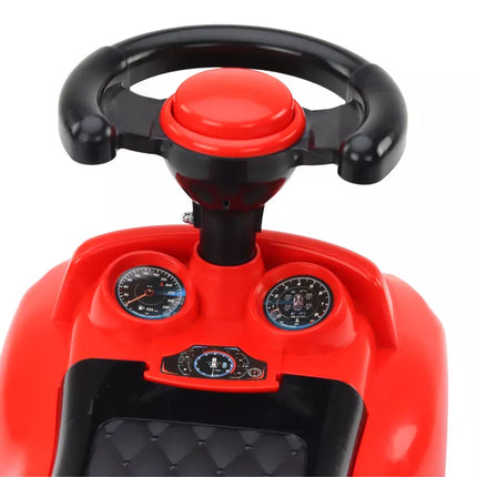 Vaikiška mašina su atlošu QX-3396, signalas, dėtuvė, raudona