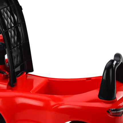 Vaikiška mašina su atlošu QX-3396, signalas, dėtuvė, raudona