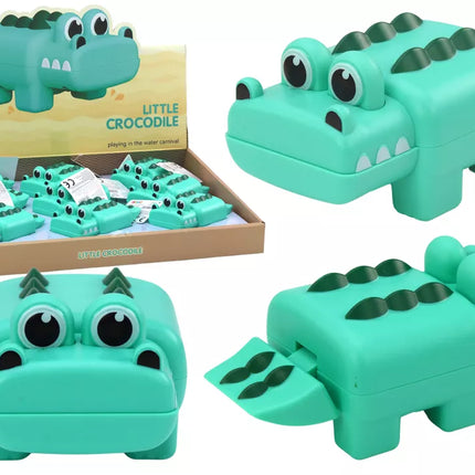Žaislinis vonios krokodilas su užvedimo mechanizmu, žalias
