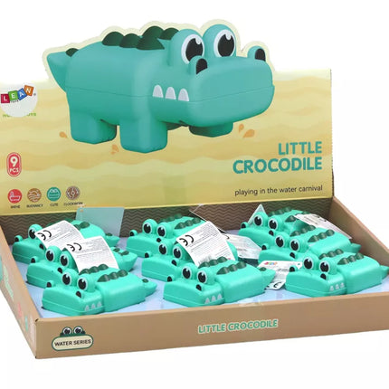Žaislinis vonios krokodilas su užvedimo mechanizmu, žalias