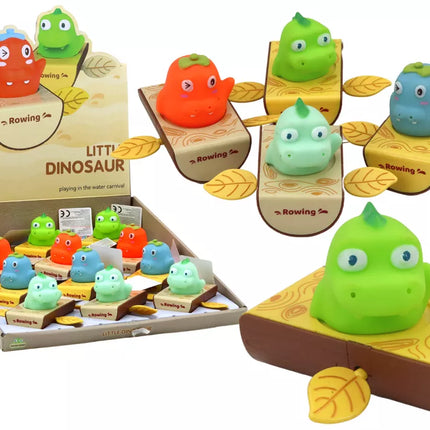 Prisukamas vonios žaislas Dinozauras valtyje