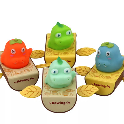 Prisukamas vonios žaislas Dinozauras valtyje